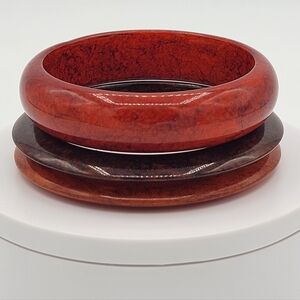 Bangle Bracelet Set Of Three Fall Colours #2796